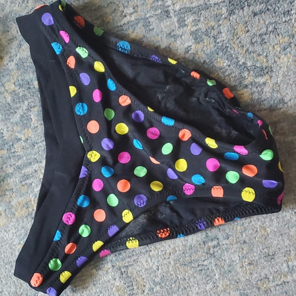 Bikini- black with rainbow polka dots - Picture 2 of 7